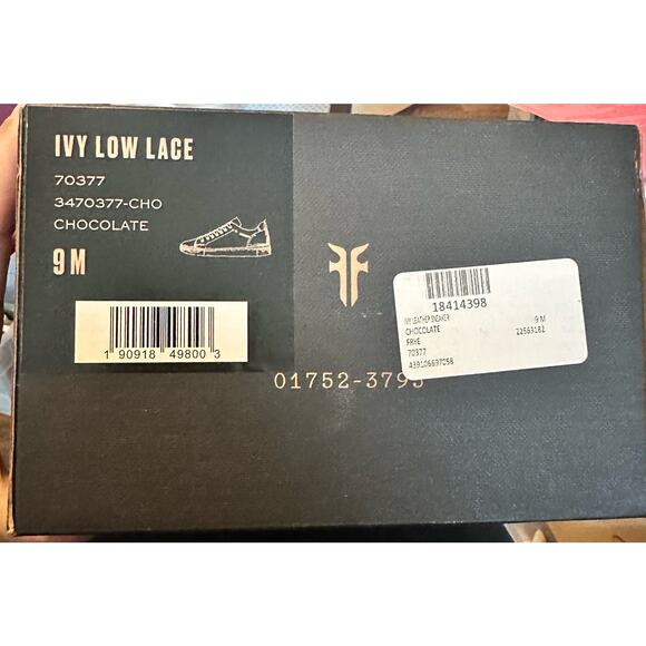 Frye Ivy Low Lace Leather Sneakers Chocolate Brown Womens Size 9 NEW - Picture 2 of 6